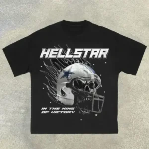 Black Hellstar King of Victory Skull Helmet Tee