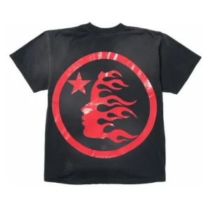 Black and Red Hellstar Sport Logo Gel T-shirt