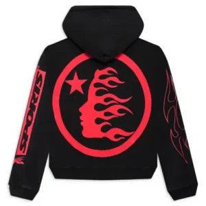 Black and Red Hellstar Sports Future Flame Hoodie