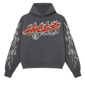 Grey and Red Hellstar Records World Tour Hoodie