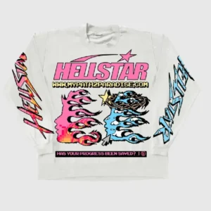 Hellstar Long Sleeve Sweatshirt White Pixel